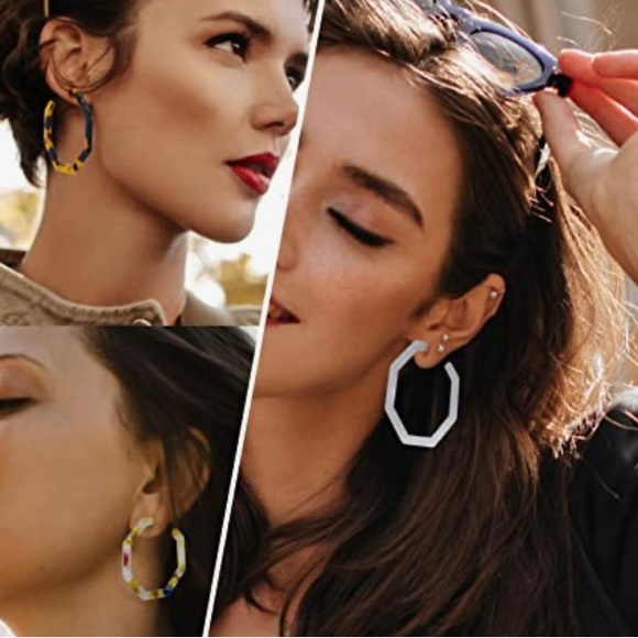 Pearlescent Geometric Hoops - Picture 9 of 9